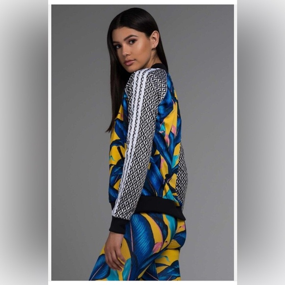 Adidas Originals Palm Leaf Superstar Track Jacket Blue Yellow Farm Size Medium - Picture 5 of 10